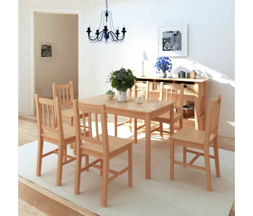 Conjunto de comedor 7 piezas madera de pino