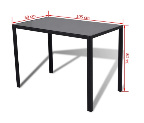 Conjunto de mesa y sillas de comedor 5 piezas negro