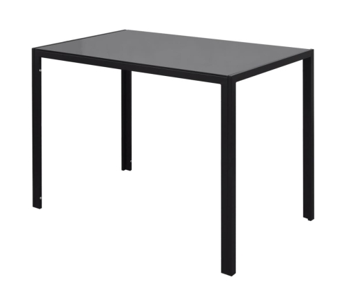 Conjunto de mesa de comedor siete piezas negro