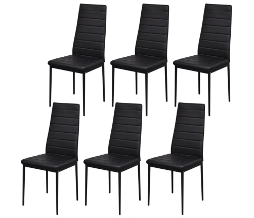 Conjunto de mesa de comedor siete piezas negro