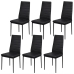 Conjunto de mesa de comedor siete piezas negro