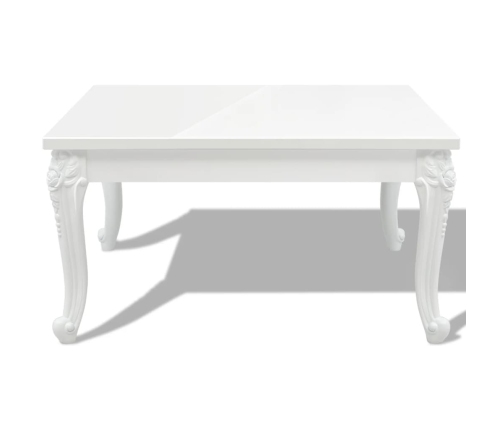 Mesa de centro blanco brillante 80x80x42 cm