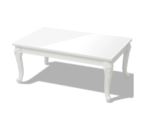 vidaXL Mesa de centro blanco brillante 100x60x42 cm