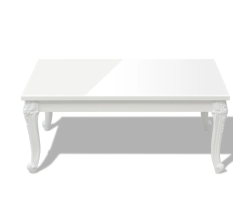 vidaXL Mesa de centro blanco brillante 100x60x42 cm