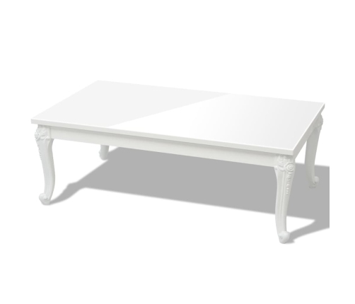 vidaXL Mesa de centro blanco brillante 115x65x42 cm