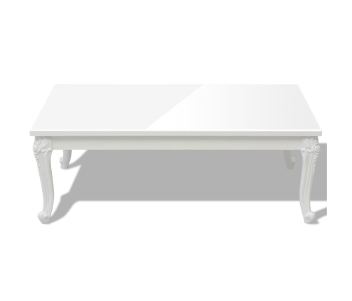 vidaXL Mesa de centro blanco brillante 115x65x42 cm