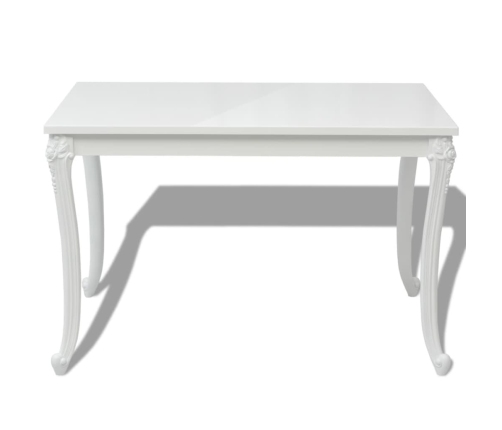 vidaXL Mesa de comedor blanco brillante 116x66x76 cm