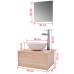 Conjunto de muebles de baño con lavabo y grifo 4 piezas beige