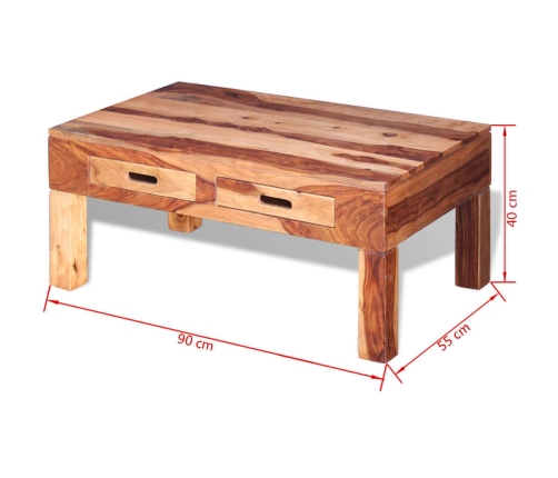 Mesa de centro de madera maciza de sheesham