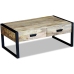 Mesa de centro con 2 cajones madera maciza mango 100x60x40 cm