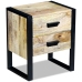 vidaXL Mesa auxiliar con 2 cajones madera maciza de mango 43x33x51 cm