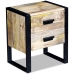 vidaXL Mesa auxiliar con 2 cajones madera maciza de mango 43x33x51 cm