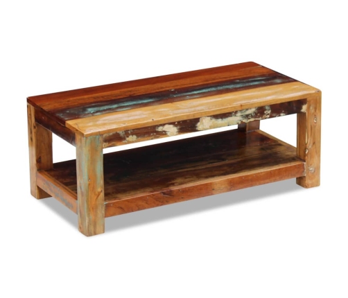 Mesa de centro madera maciza reciclada 90x45x35 cm