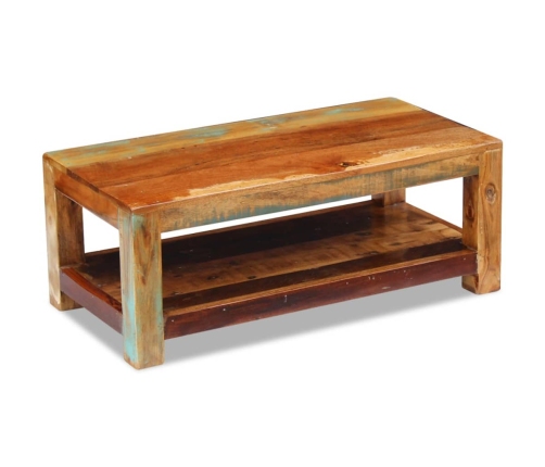 Mesa de centro madera maciza reciclada 90x45x35 cm