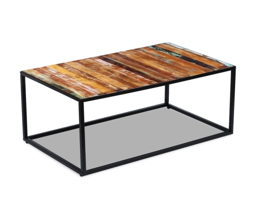 Mesa de centro madera maciza reciclada 100x60x40 cm