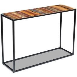 Mesa consola de madera maciza reciclada 110x35x76 cm