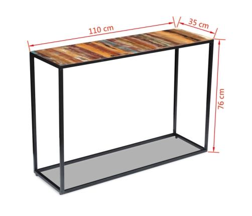 Mesa consola de madera maciza reciclada 110x35x76 cm