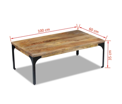 Mesa de centro madera de mango 100x60x35 cm