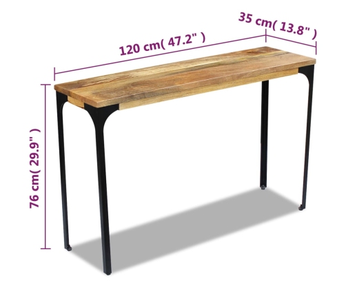 Mesa consola madera de mango 120x35x76 cm