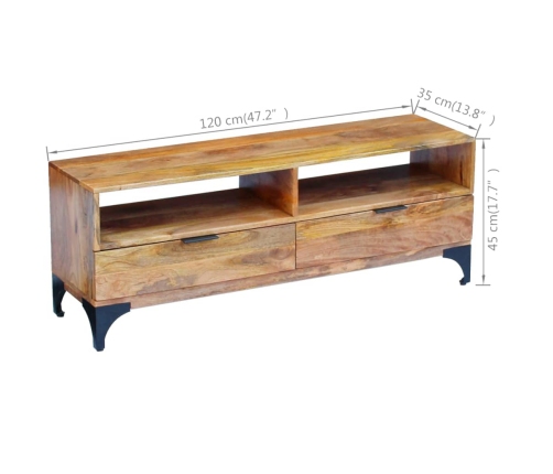 vidaXL Mueble para TV madera de mango 120x35x45 cm