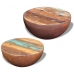 Set mesa de centro forma cuenco 2 uds madera maciza reciclada