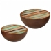 Set mesa de centro forma cuenco 2 uds madera maciza reciclada