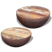 Set mesa de centro forma cuenco 2 uds madera maciza reciclada