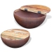 Set mesa de centro forma cuenco 2 uds madera maciza reciclada