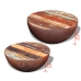 Set mesa de centro forma cuenco 2 uds madera maciza reciclada