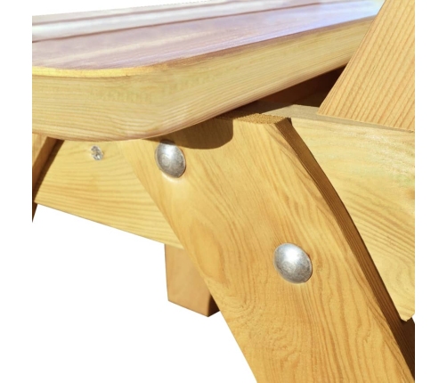 Juego de comedor de jardín 5 piezas madera de pino impregnada