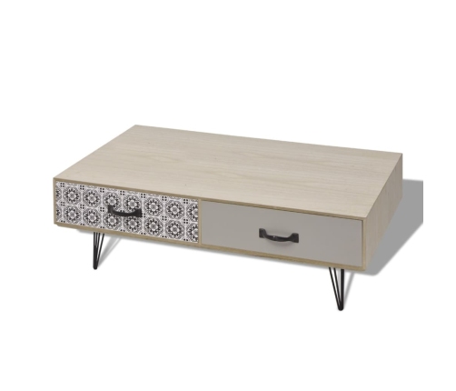 Mesa de centro beige 100x60x35 cm