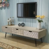 Mueble para TV con 3 cajones gris 120x40x36 cm