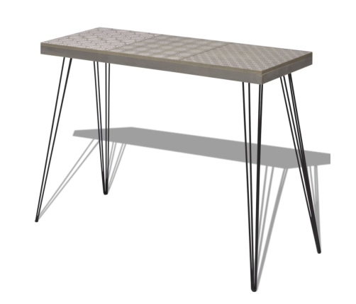 Mesa consola gris 90x30x71,5 cm