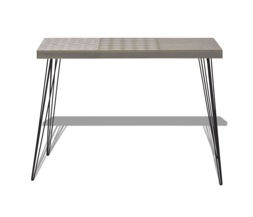 Mesa consola gris 90x30x71,5 cm