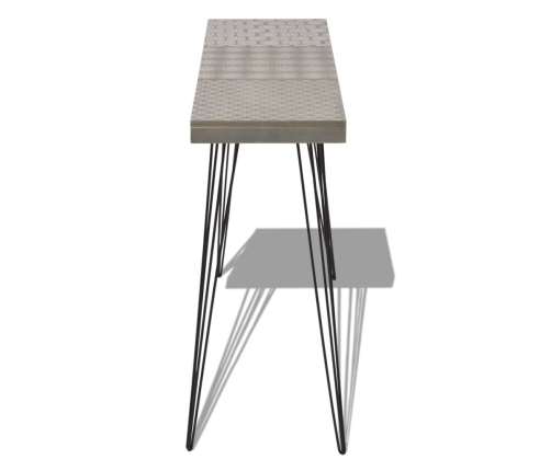 Mesa consola gris 90x30x71,5 cm