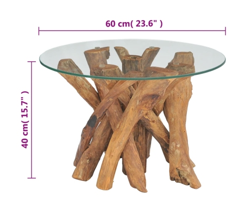 Mesa de centro de madera maciza de teca 60 cm