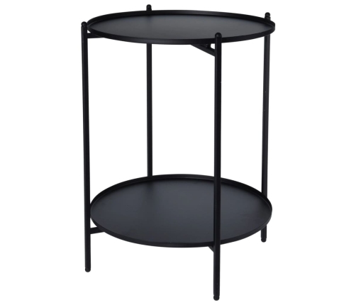 H&S Collection Mesa auxiliar de metal negra 50,5 cm