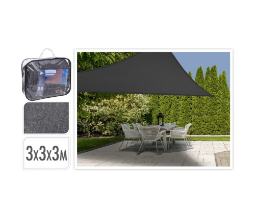 ProGarden Toldo de tela triangular gris oscuro 3x3x3 m