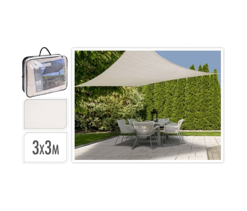 ProGarden Toldo cuadrado color crema 3x3 m