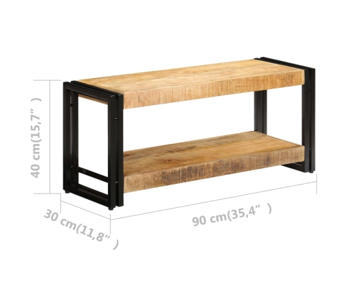 Mueble para TV madera maciza de mango 90x30x40 cm