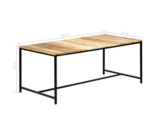 Mesa de comedor madera maciza de mango rugosa 180x90x75 cm