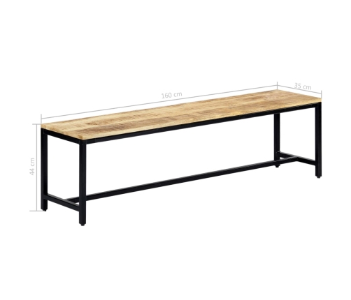 Banco de comedor madera maciza de mango en bruto 160 cm