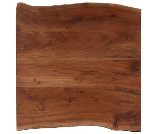 Mesa de centro borde natural madera maciza acacia 60x60x40 cm