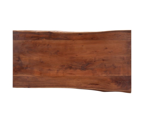 Mesa de centro borde natural madera maciza acacia 115x60x40 cm