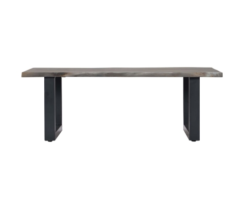 vidaXL Mesa de centro borde natural acacia maciza gris 115x60x40 cm