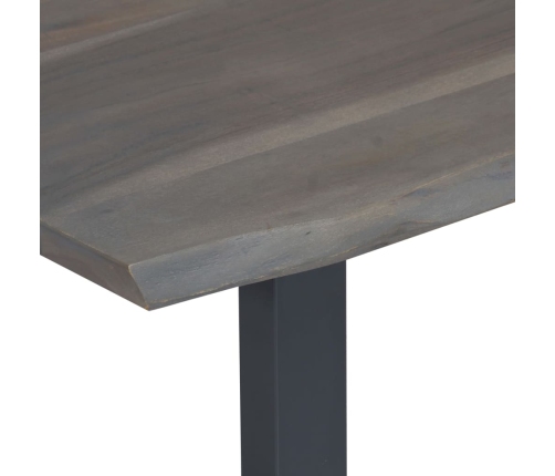 vidaXL Mesa de centro borde natural acacia maciza gris 115x60x40 cm