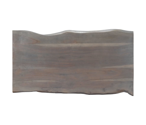 vidaXL Mesa de centro borde natural acacia maciza gris 115x60x40 cm