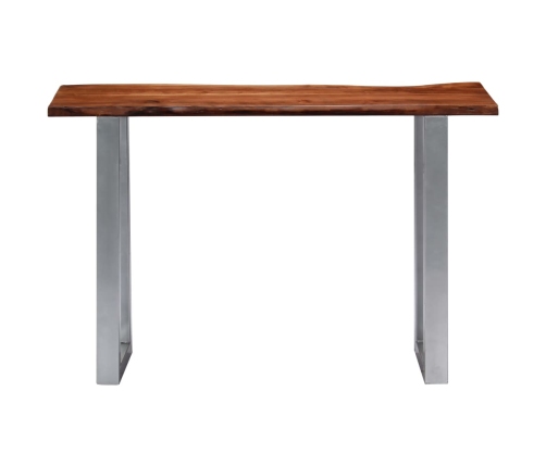 Mesa consola madera maciza de acacia y hierro 115x35x76 cm