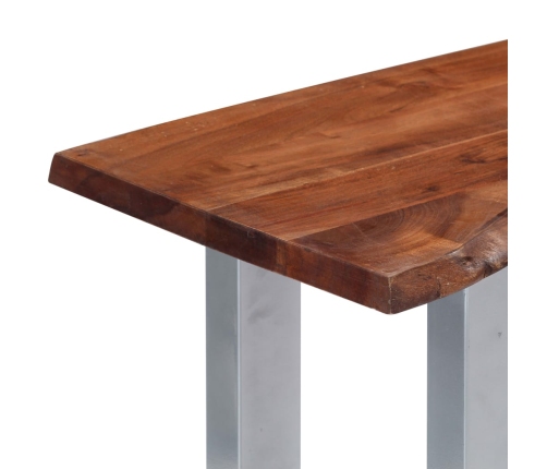 Mesa consola madera maciza de acacia y hierro 115x35x76 cm