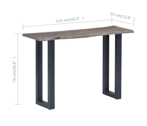 Mesa consola 115x35x76 cm madera maciza de acacia y hierro gris